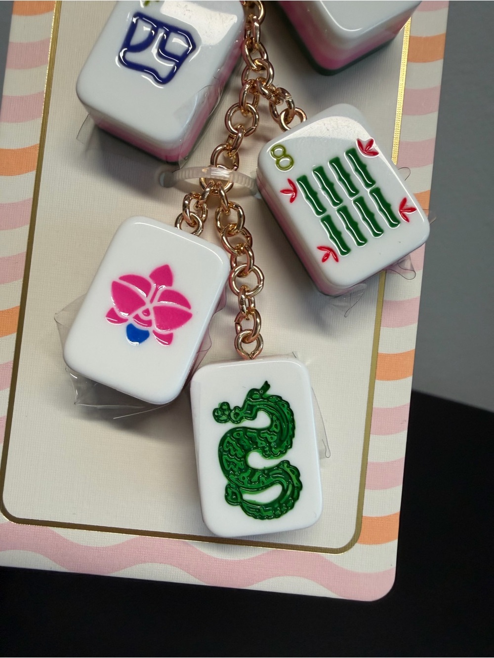 Piper K | Pink & Green Mahjong Tile Bag Charm ๐๏ธ - Picture 5 of 9
